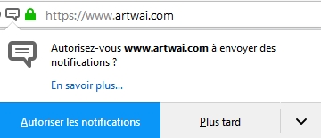 Autorisation de notification sous Firefox