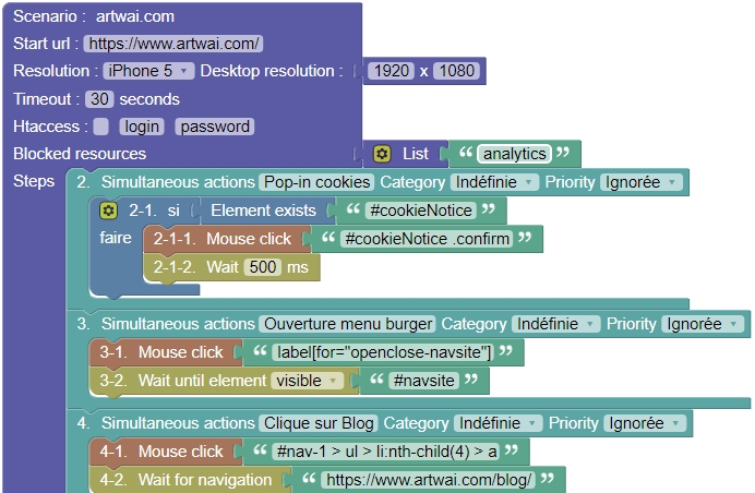 Exemple d'interface de Mr Suricate