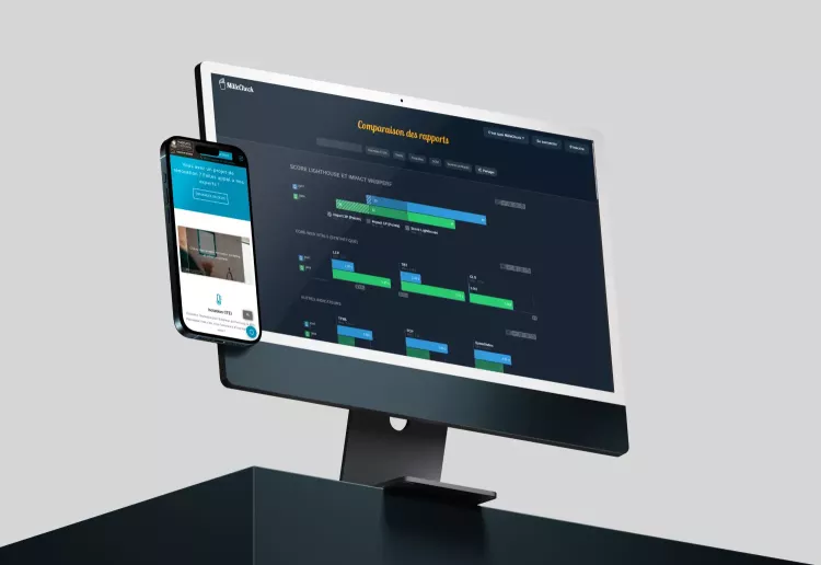 Résultats de performance web Habitat & Traditions mesurés par MilleCheck : LCP, TBT et CLS avant/après optimisation